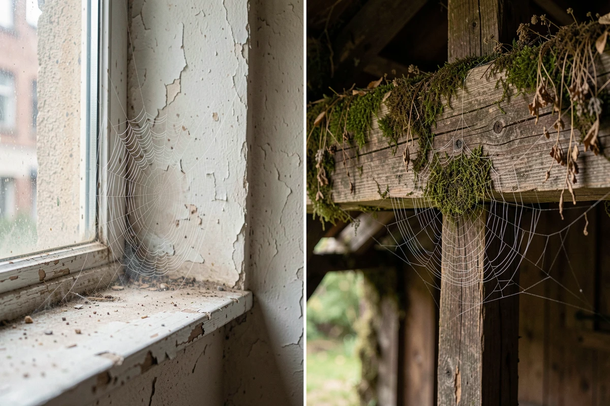 Comparaison de toiles d'araignée en milieu urbain et rural en France