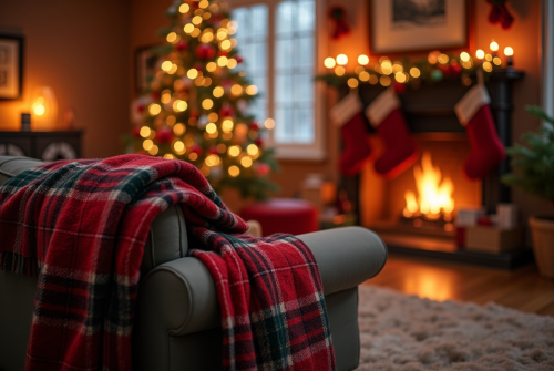 Plaid de Noël : idées de décoration pour un intérieur chaleureux