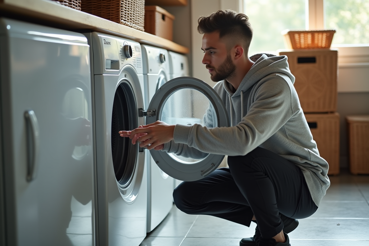 Jeune homme vérifiant le réservoir d